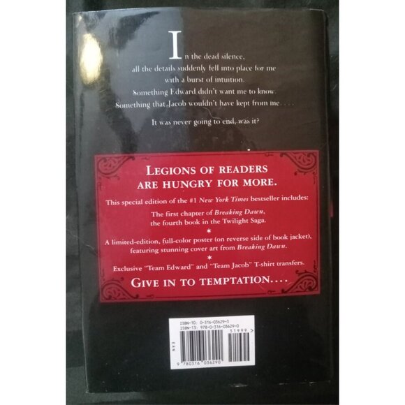 Eclipse Stephenie Meyer Twilight Saga Book 1st Edition YA Vampire Fiction HC - Picture 2 of 3